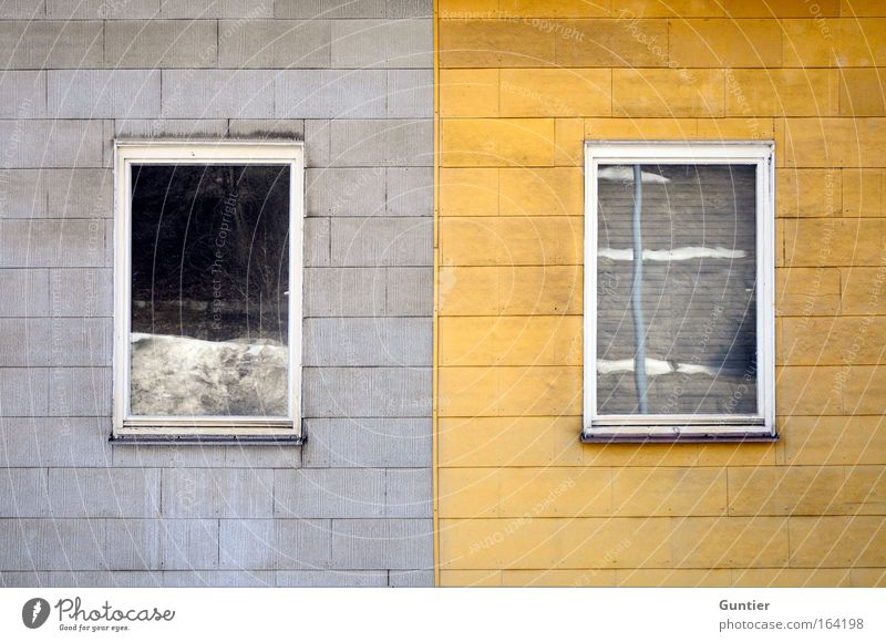double house Colour photo Subdued colour Exterior shot Detail Experimental Pattern Deserted Copy Space top Copy Space bottom Day Contrast Central perspective