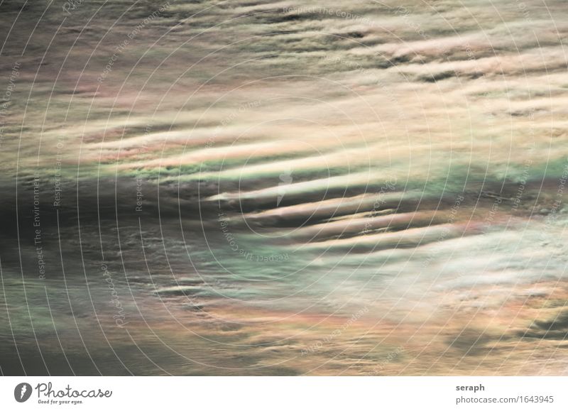 Cloudscape Cirrus fibratus iridescent Halo Background picture Multicoloured Waves Soft Pattern Structures and shapes Line Meteorology Weather Climate