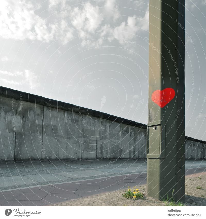 reunion Day Museum Capital city Wall (barrier) Wall (building) Tourist Attraction Landmark Monument Sign Graffiti Heart Love Red Sympathy Tolerant
