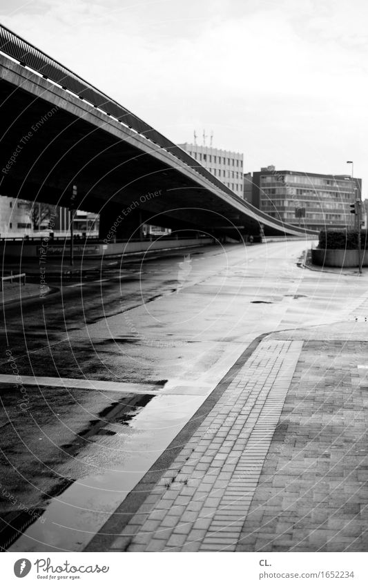 hanover somewhere Autumn Bad weather Rain Hannover Town Downtown House (Residential Structure) High-rise Bridge Manmade structures Architecture Transport