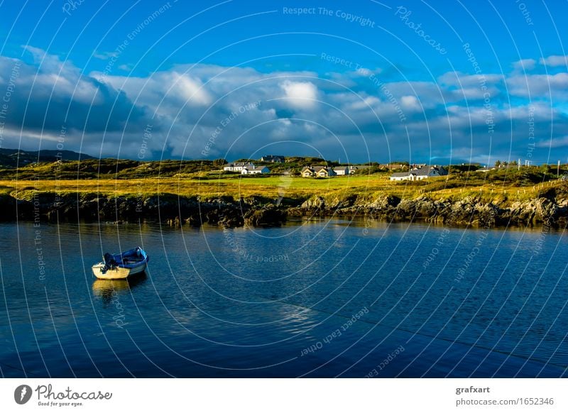 Lonely village and harbour near Donegal in Ireland Coast Village Watercraft Landscape Travel photography Twilight Loneliness Fishery Peaceful Harbour
