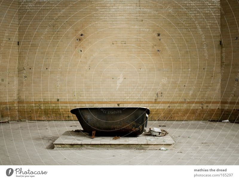 washing day Colour photo Subdued colour Interior shot Copy Space top Day Shadow Contrast Silhouette Deserted Ruin Manmade structures Building Wall (barrier)