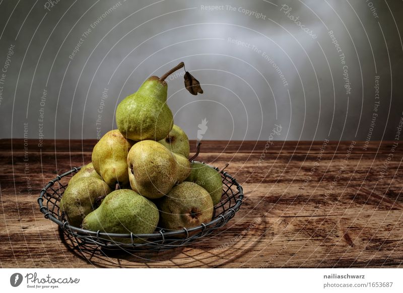 Still life with pears Food Fruit Nutrition Organic produce Vegetarian diet Style Esthetic Delicious Retro Brown Green Still Life Pear Colour photo