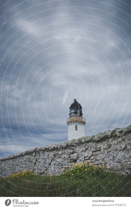 Lighthouse, at the end of Scotland Nature Clouds Bad weather Great Britain Tower Old Maritime Wild Colour photo Subdued colour Exterior shot Deserted