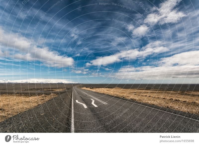 Highway in Iceland Beautiful Life Vacation & Travel Adventure Far-off places Island Environment Nature Landscape Elements Earth Air Sky Clouds Horizon Climate