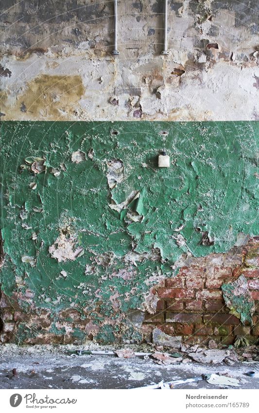 Texture patina on an old wall Deserted Lifestyle already Redecorate Arrange Interior design Workplace Factory Career Success Unemployment Environment