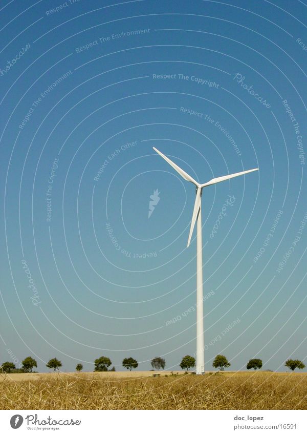 standing_in_the_landscape White Energy industry Electricity Rotate Wind energy plant Ecological Far-off places Baden-Wuerttemberg Longing Moody Tree Field