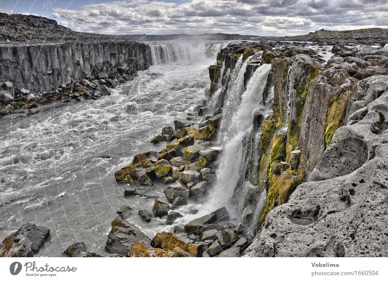 Selfoss, Iceland Tourism Adventure Far-off places Sightseeing Nature Landscape Elements Water Waterfall Brown Gray Green White Exterior shot Deserted Long shot