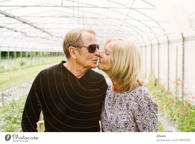 Bussi Bussi Lifestyle Female senior Woman Male senior Man Couple Partner 60 years and older Senior citizen Nature Landscape Summer Beautiful weather Garden