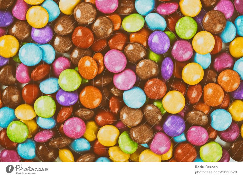 Sweet Colorful Candy Food Nutrition Eating Diet To feed Feeding To enjoy Near Retro Round Blue Brown Multicoloured Yellow Gold Green Violet Orange Pink Red