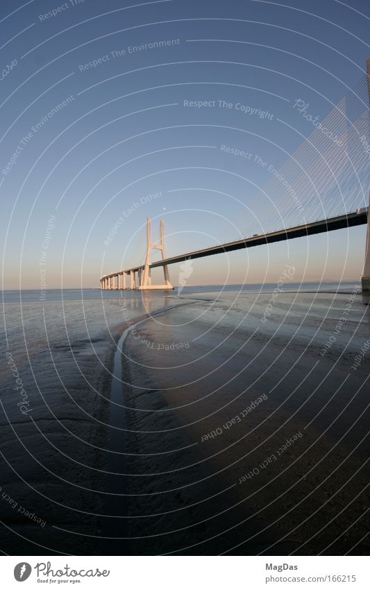 dagama Colour photo Exterior shot Deserted Copy Space top Copy Space bottom Neutral Background Twilight Sunrise Sunset Wide angle Forward Lisbon Port City