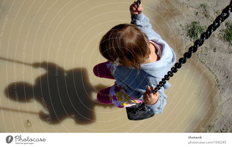 descending made difficult Girl 1 Human being 3 - 8 years Child Infancy Think Relaxation Hang To swing Dream Calm Sadness Grief Pain Longing Homesickness