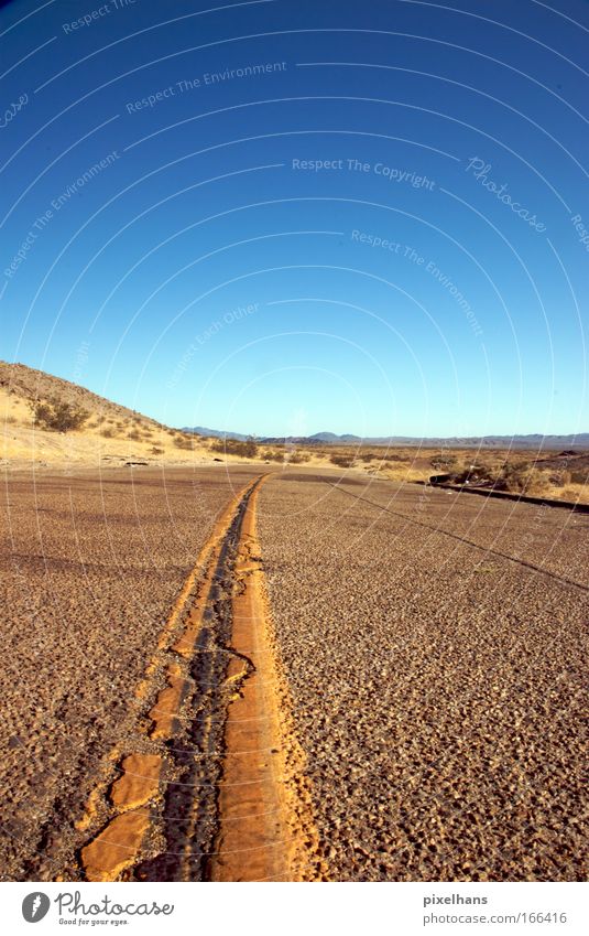 Don't Cross The Line Environment Nature Landscape Earth Sand Air Sky Cloudless sky Horizon Summer Weather Beautiful weather Warmth Bushes Desert Deserted Street