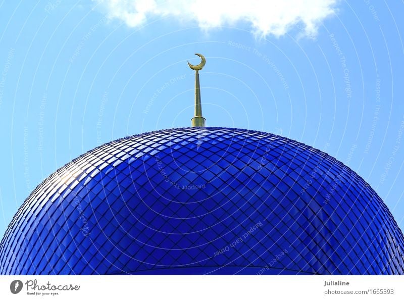 Roof of Islam temple Style Moon Building Architecture Religion and faith roof Minaret Mosque construction Temple dome Colour photo