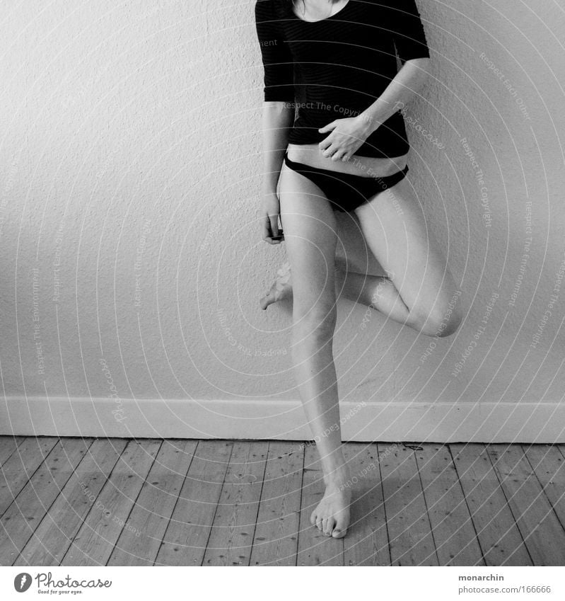 legs 1 Black & white photo Interior shot Neutral Background Day Beautiful Body Bedroom Feminine Young woman Youth (Young adults) Skin Legs Human being