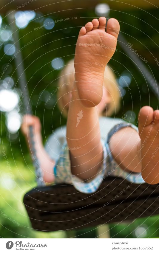 Barefoot on the swing Body Relaxation Leisure and hobbies Playing Vacation & Travel Birthday Parenting Kindergarten Child School Toddler Infancy Legs Feet 1