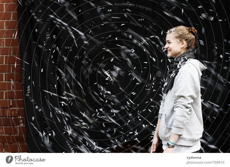 Spontaneous snow storm with even more wind Colour photo Exterior shot Experimental Copy Space left Copy Space top Copy Space bottom Neutral Background Day