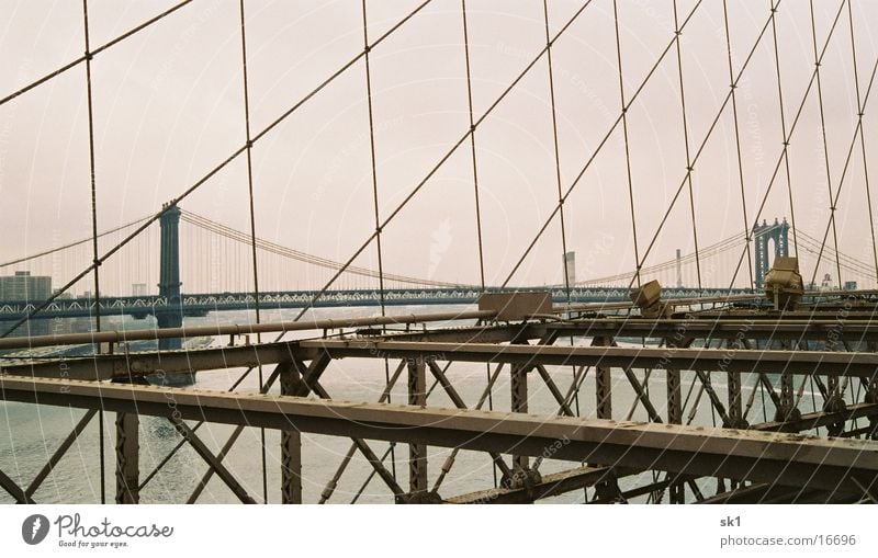 The network of ... bridge Brooklyn Bridge Ocean New York City Metal Wire cable