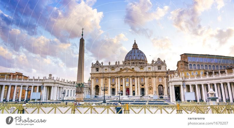 Saint Peter church in Vatican city Vacation & Travel Tourism Sky Small Town Church Building Architecture Facade Monument Old Religion and faith st Rome basilica