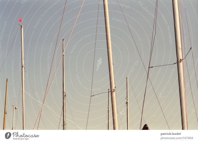 Look to the truth! Get in the rigging, boys! Subdued colour Exterior shot Detail Deserted Day Fishing (Angle) Sailing Trip Cruise Summer Aquatics Sky Alster