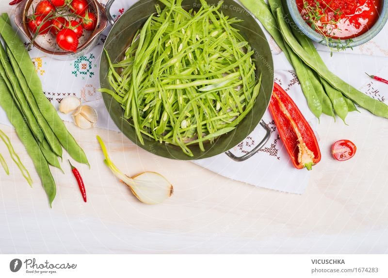 Sliced green beans Food Vegetable Herbs and spices Nutrition Banquet Organic produce Vegetarian diet Diet Crockery Pot Style Design Healthy Healthy Eating Life