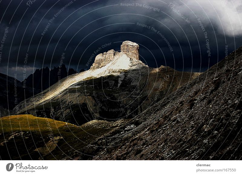 thunderstorms Colour photo Exterior shot Deserted Day Panorama (View) Forward Nature Landscape Storm Thunder and lightning Alps Mountain Peak Lanes & trails