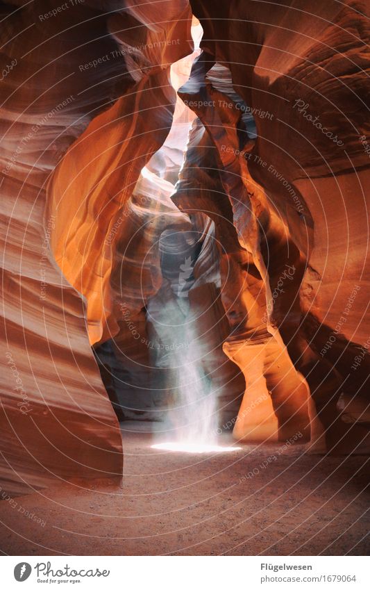Upper Antelope Canyon [18] Tourism Trip Hill Rock Mountain Stone Sand Touch Sharp-edged USA Americas Wall of rock Ledge Cervice Play of colours Blaze of colour