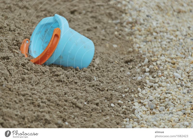 forgotten Playing Vacation & Travel North Sea Baltic Sea Lake Baggersee Toys Sandpit Muding Lie Small Blue Determination Relaxation Infancy Sandy beach Pebble
