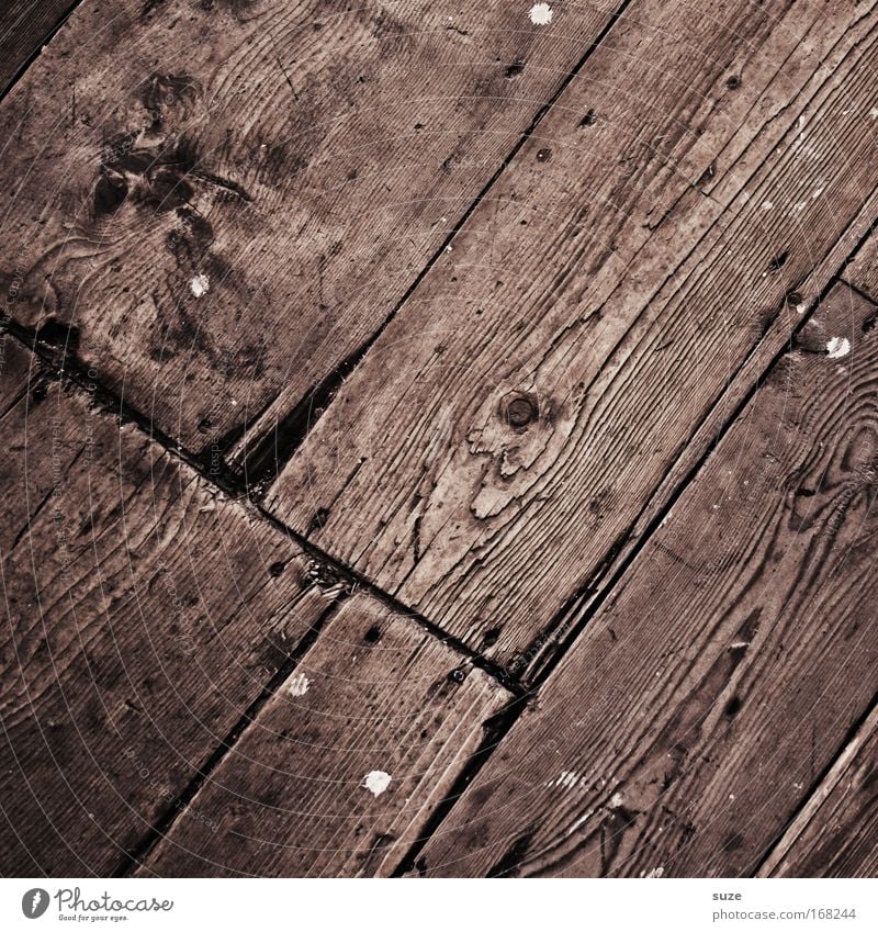 Auf´m Wooden path Floor covering Old Authentic Simple Dry Brown Wood grain Knothole Floorboards Expired Wooden floor Wooden board Texture of wood Rustic