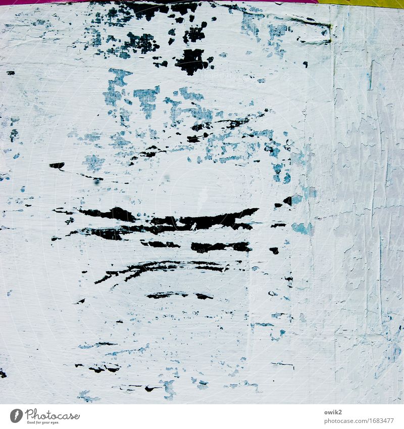 Lento Art Work of art Advertising column Remainder Tracks Few Old Authentic Small Original Gloomy Dry Blue Gray Black Turquoise White Decline Transience Paper