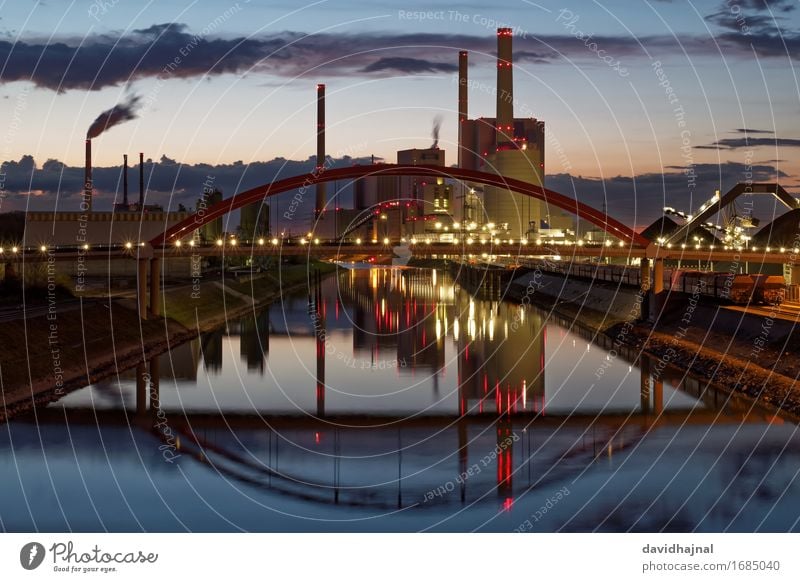 coal-fired power station Industry Energy industry Technology Coal power station Landscape Water Climate Climate change River bank Rhine Mannheim Germany Europe