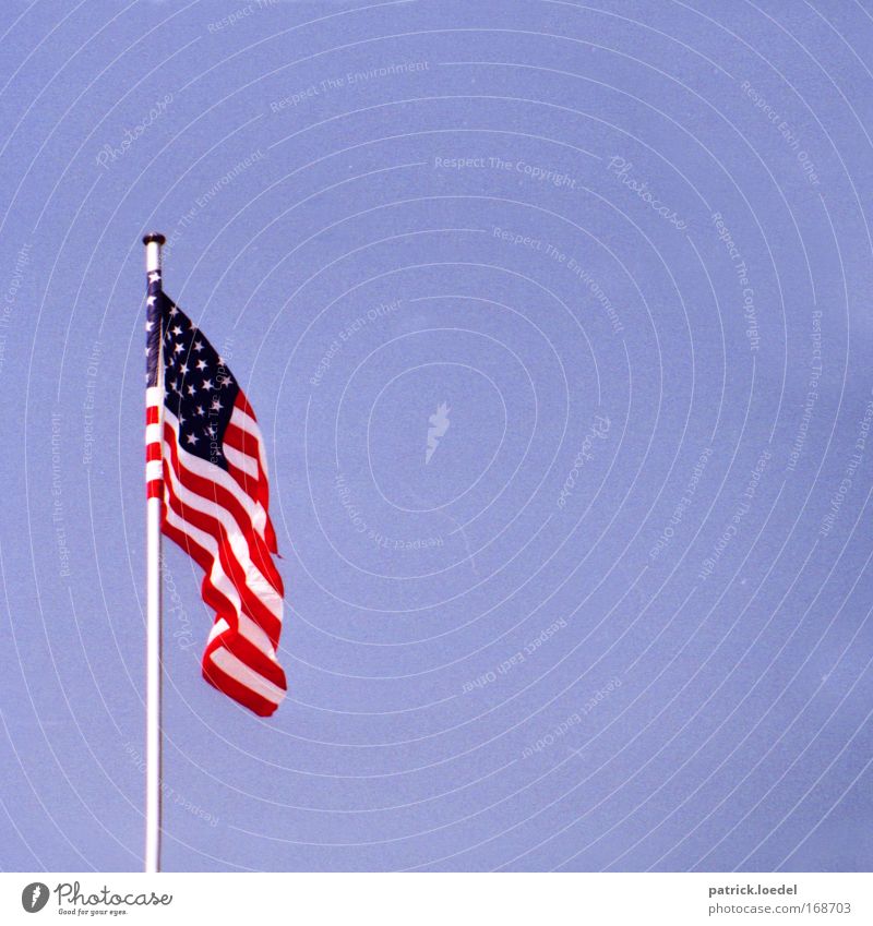 The Star-Spangled Banner Colour photo Multicoloured Exterior shot Aerial photograph Deserted Copy Space right Day 4th of July Independence Day Sky Cloudless sky