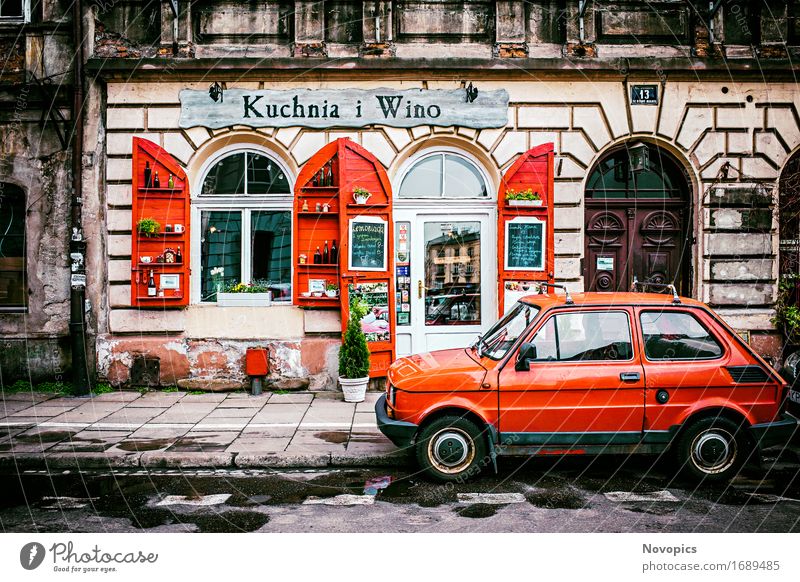 Kuchnia i Wino in Kraków House (Residential Structure) Restaurant Town Building Architecture Street Car Red street photography Krakow Vine Small car