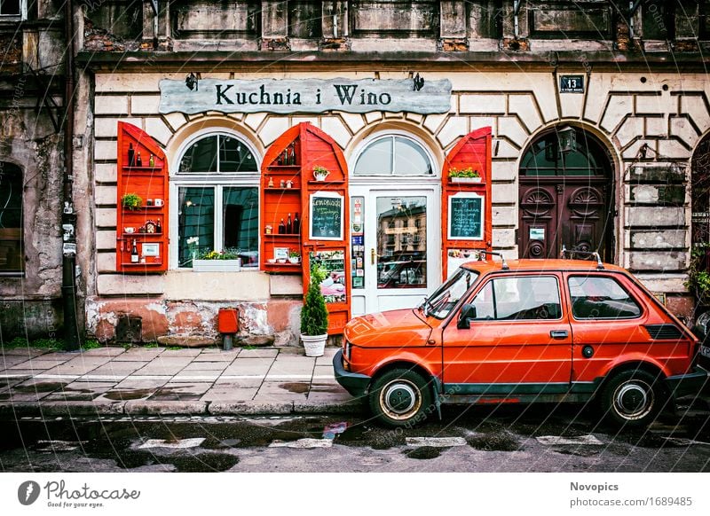 Kuchnia i Wino in Kraków House (Residential Structure) Restaurant Town Building Architecture Street Car Red street photography Krakow Vine Small car