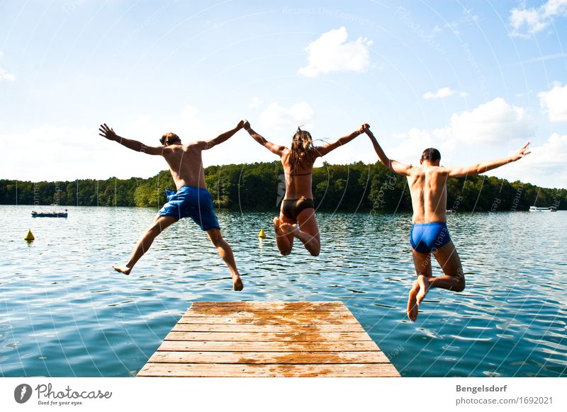 jump Life Harmonious Contentment Relaxation Calm Leisure and hobbies Playing Vacation & Travel Tourism Adventure Freedom Summer Summer vacation Sun Human being