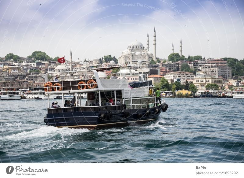 istanbul ferry Vacation & Travel Tourism Trip Sightseeing City trip Cruise Environment Landscape Water Beautiful weather Waves Coast River bank Istanbul Turkey
