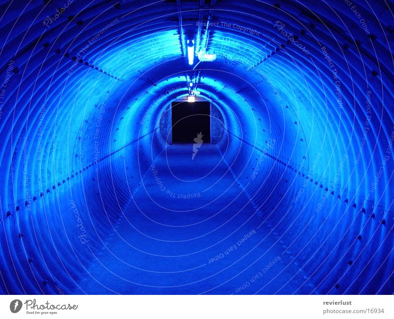 blue access Light Tunnel Industry Blue Corridor