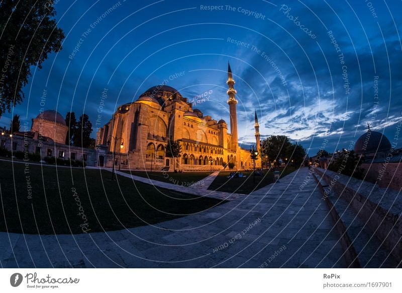 Sulemaniye Camii Vacation & Travel Tourism Trip Far-off places Sightseeing City trip Art Architecture Environment Landscape Air Sky Night sky Beautiful weather