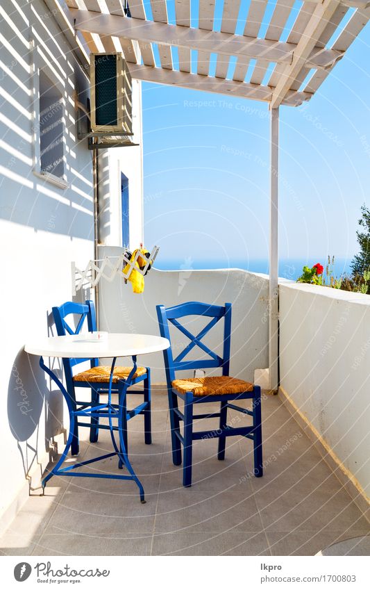 greece old restaurant chair and summer Coffee Lifestyle Shopping Luxury Relaxation Vacation & Travel Tourism Summer Sun Ocean House (Residential Structure)