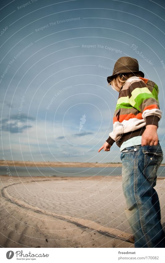 boy scout Colour photo Multicoloured Exterior shot Copy Space left Day Wide angle Full-length Forward Looking away Style Human being Child Toddler Infancy 1