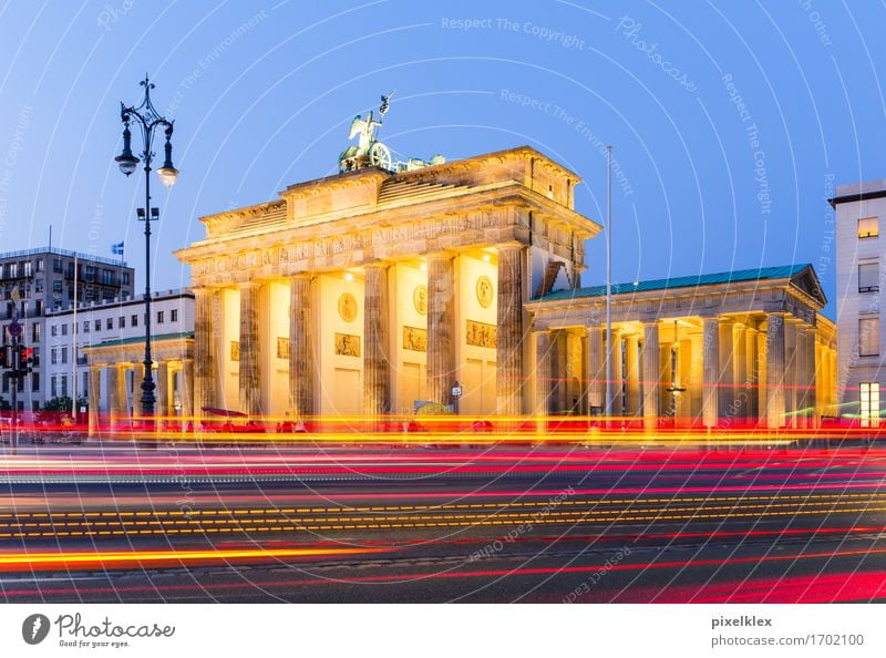 Brandenburg Gate at night Vacation & Travel Tourism Freedom Sightseeing City trip Night life Berlin Germany Town Capital city Downtown Deserted Places