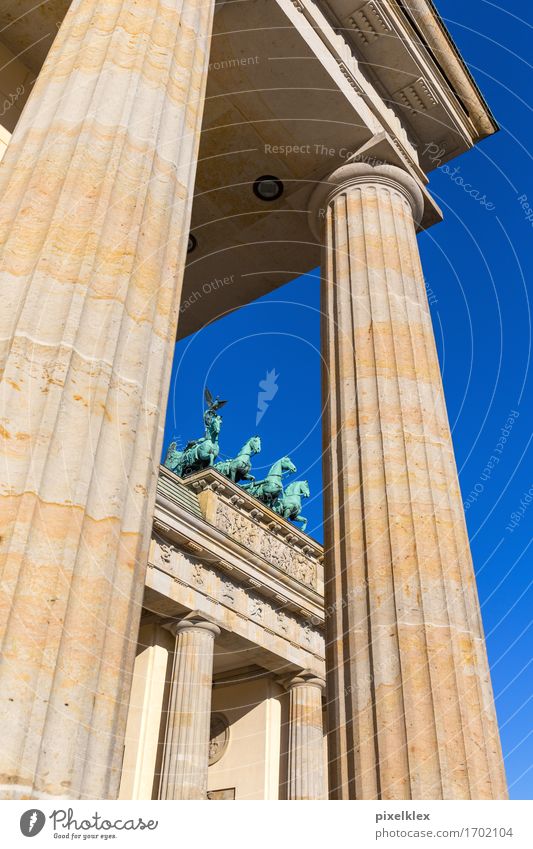 Brandenburg Gate Berlin Germany Town Capital city Downtown Deserted Places Manmade structures Building Architecture Column Tourist Attraction Landmark Monument