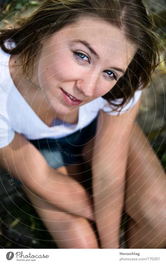 natural Colour photo Exterior shot Copy Space bottom Shallow depth of field Portrait photograph Looking Looking into the camera Upward Elegant