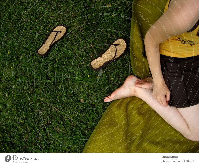 Flip Flop photo Flip-flops Salto Fiasco Meadow Blanket Grass Sit Skirt Lie arrived Arrival