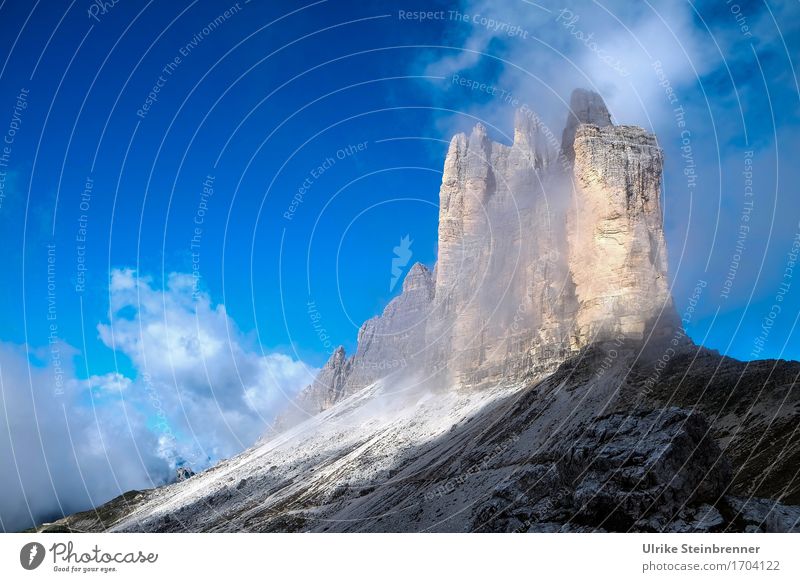 Three Peaks South Wall 4 Vacation & Travel Tourism Trip Freedom Summer Summer vacation Mountain Hiking Nature Landscape Sky Clouds Beautiful weather Rock Alps