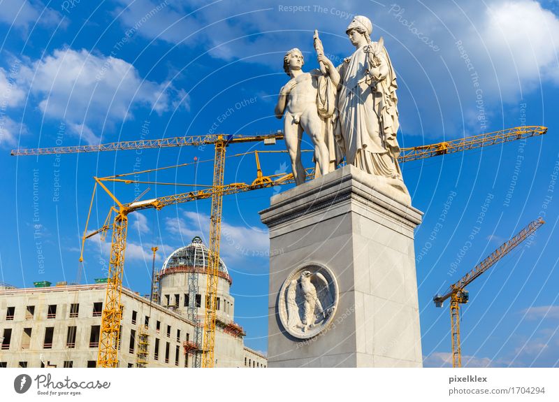 Topping-out ceremony at the Berlin City Palace Museum Sculpture Germany Town Capital city Downtown Manmade structures Building Architecture Castle