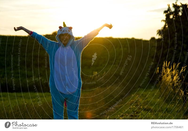 Alexa unicorn. Human being Feminine Woman Adults Youth (Young adults) 1 18 - 30 years Environment Nature Landscape Sky Summer Meadow Field Lanes & trails Suit