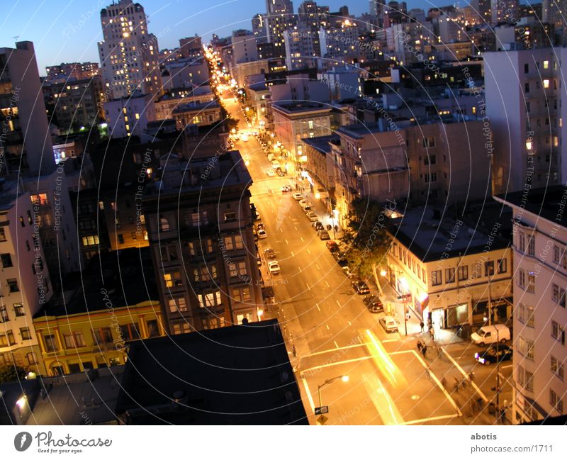 Evening city traffic Transport San Francisco Building North America Light lights Distorted