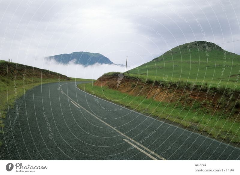 fog Colour photo Exterior shot Deserted Day Panorama (View) Vacation & Travel Tourism Nature Landscape Spring Autumn Weather Fog Hill Street Emotions Moody