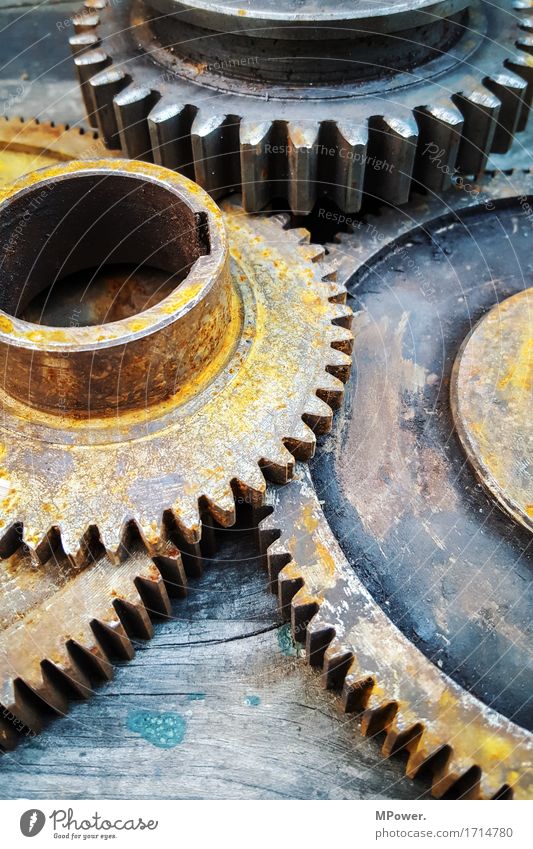 interlocked Old Rotate Gear unit Wood Industry Industrial Photography Machinery Engineering Part of machine Engines Rust Heavy industry Steel Serrated tooth